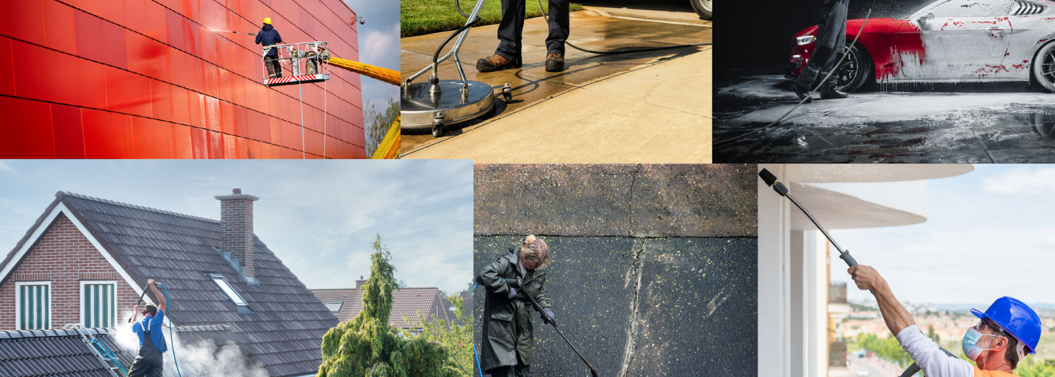 pressure washing collage